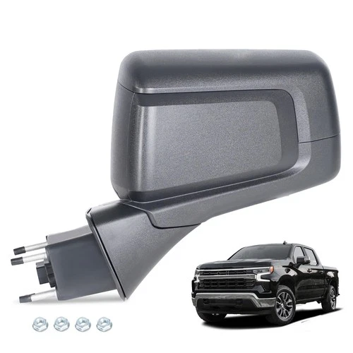 Black Left Driver Side Door Mirror For Chevy Silverado 1500 WT Manual Folding