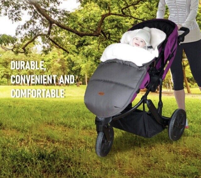 Graco Deluxe Stroller Footmuff Sleeping Bag Sherpa Lining Universal Size NEW