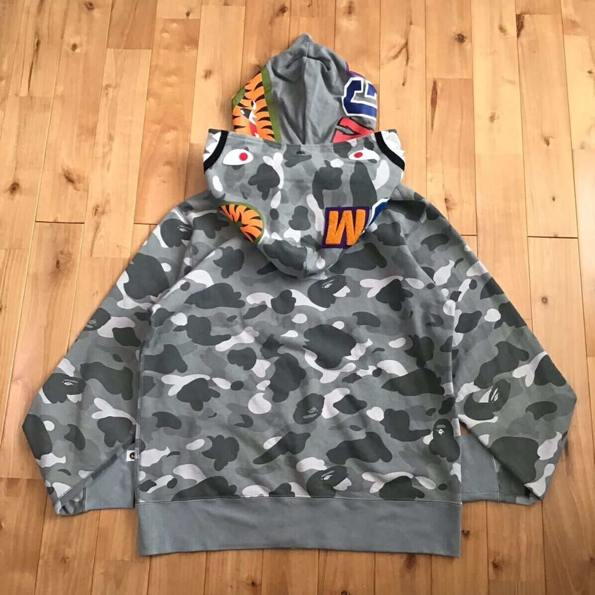 BAPE camo Double Shark full zip hoodie Gray A Bathing Ape BAPE camo Double Shark full zip hoodie Gray A Bathing Ape