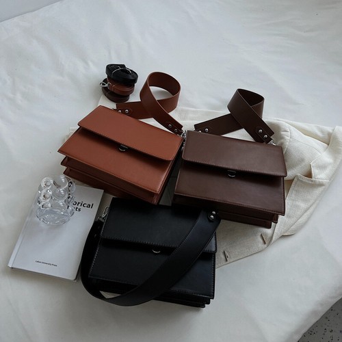 Bolsos Bandolera Doble Capa con Solapa Mujeres Clásicos Bolsos de Hombro Negros - Imagen 17 de 27