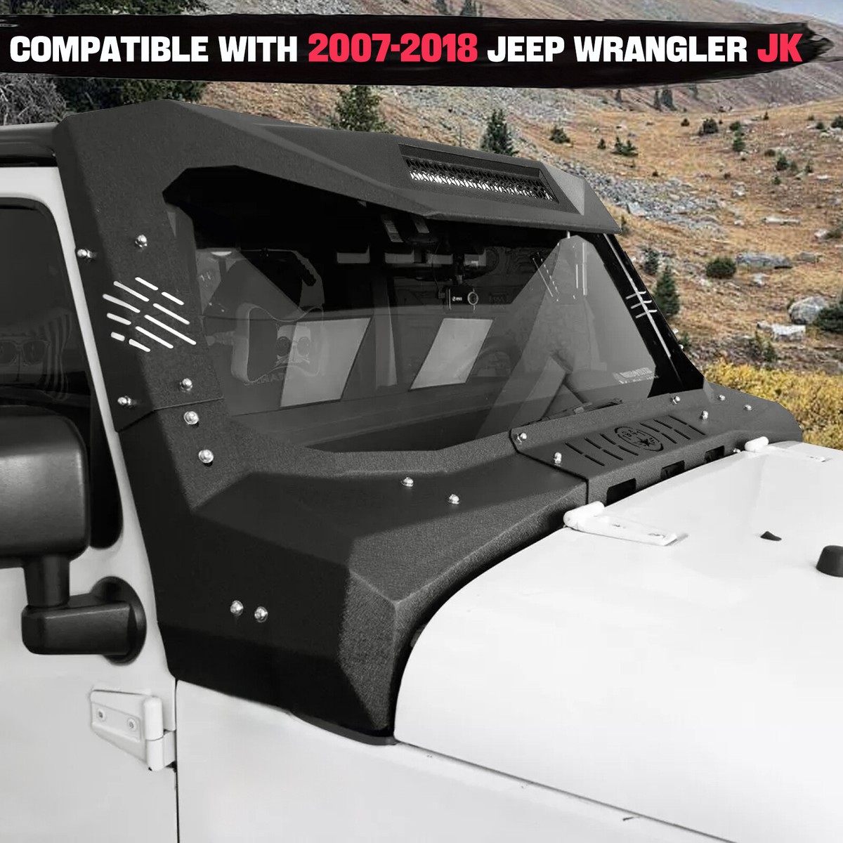 Mad Max Windshield Frame Cover Visor Cowl Armor Set fit Jeep