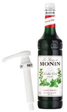 MONIN Green Mint Syrup 1L + Pump Premium Coffee Flavor