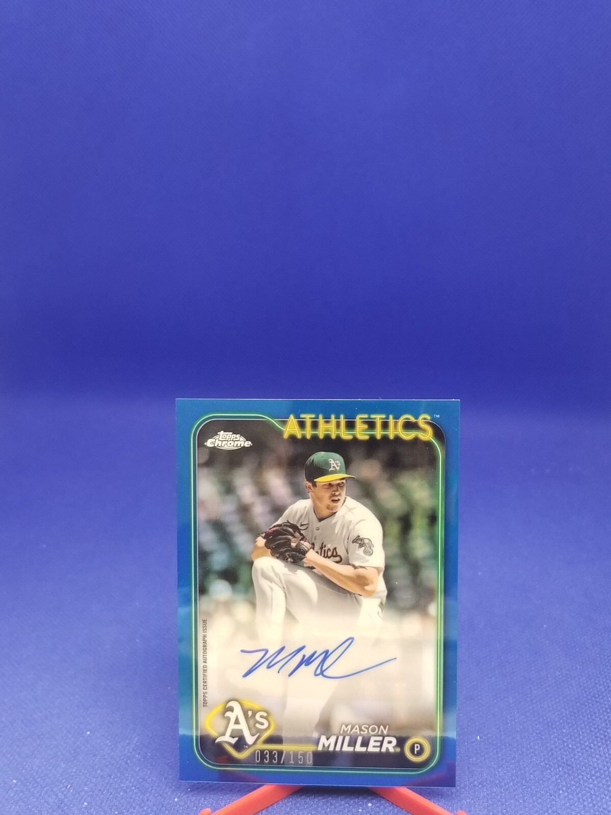 Mason Miller 2024 Topps Chrome Blue Refractor AUTOGRAPH #AC-MM 33/150