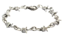 Men or Women Small Stainless Steel Barbed Wire Bracelet or Anklet 138