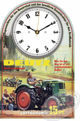 Oldtimer Wanduhr Motiv Deutz 15 PS F1L514 Geschenk Traktor Schlepper - Bild 1 von 1