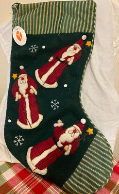 DELTON PRODUCTS FLEECE SANTA CHRISTMAS STOCKING