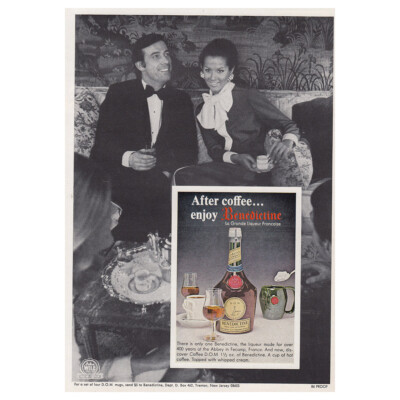 1970 Benedictine Liqueur: After Coffee Vintage Print Ad
