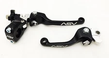 ASV F3 Front Brake Clutch Perch Levers Pair Pack Black Kawasaki KX 65 85 125 250