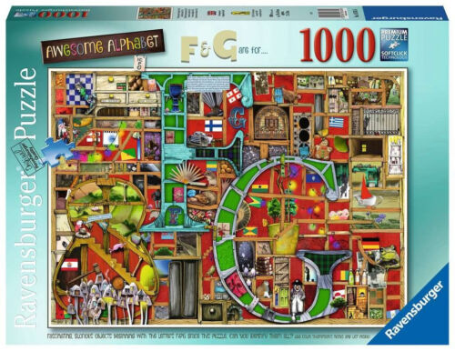 RAVENSBURGER Colin Thompson-Awesome Alphabet F & G 1000 Teile Puzzle - Bild 1 von 4