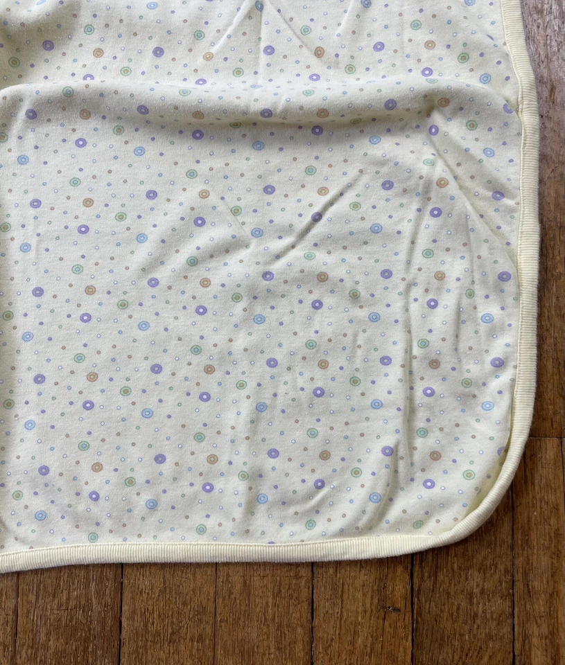 Manta bebé algodón amarillo círculos salvavidas puntos Rn 88317 estilo 72116 vintage Foto 4 de 4