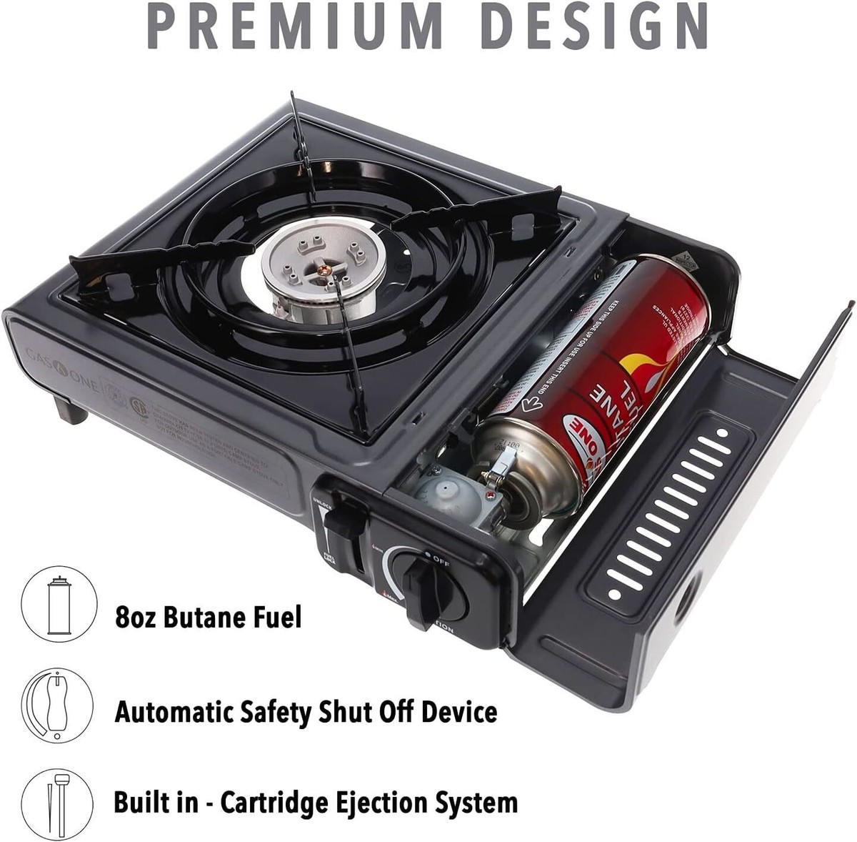 Gas One GS-1000 7,650 BTU Deluxe Portable Butane Gas Stove