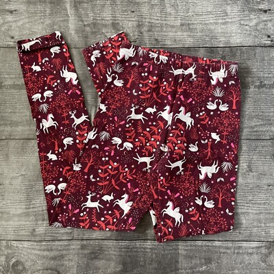Girl's Old Navy Woodland Leggings Size 14 Deer Unicorn Forest