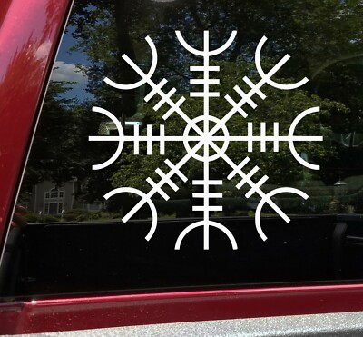 Helm of Awe Vinyl Decal V3 | Norse Mythology | Helm of Terror Viking | Sticker
