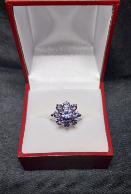 4.42CT Alexandrite Solid Sterling Silver Flower Ring- AU (S 1/4) US (9 1/4)