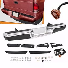 Black Chrome Rear Step Bumper Assembly Face Bar For Dodge Dakota 1997-2004 Black Chrome Rear Step Bumper Assembly Face Bar For Dodge Dakota 1997-2004