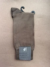 Three Pair Pack 100% Men Genuine Mercerized Egyptian Cotton Socks- Dark Khaki