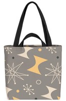 Design Retro All Over Muster Tasche Retro Design Muster 70Er Sterne Beige Wohnz