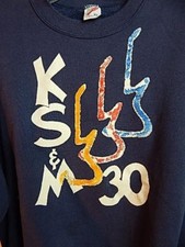 Vintage 1990s Blue JERZEES KS&M 30 USA Made Crew Sport Sweatshirt Top Shirt XL