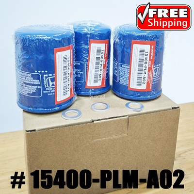 #ad 3 Honda Genuine Oil Filters WITH Drain Plug Washer 15400 PLM A02 NEW SEALED US $19.99
