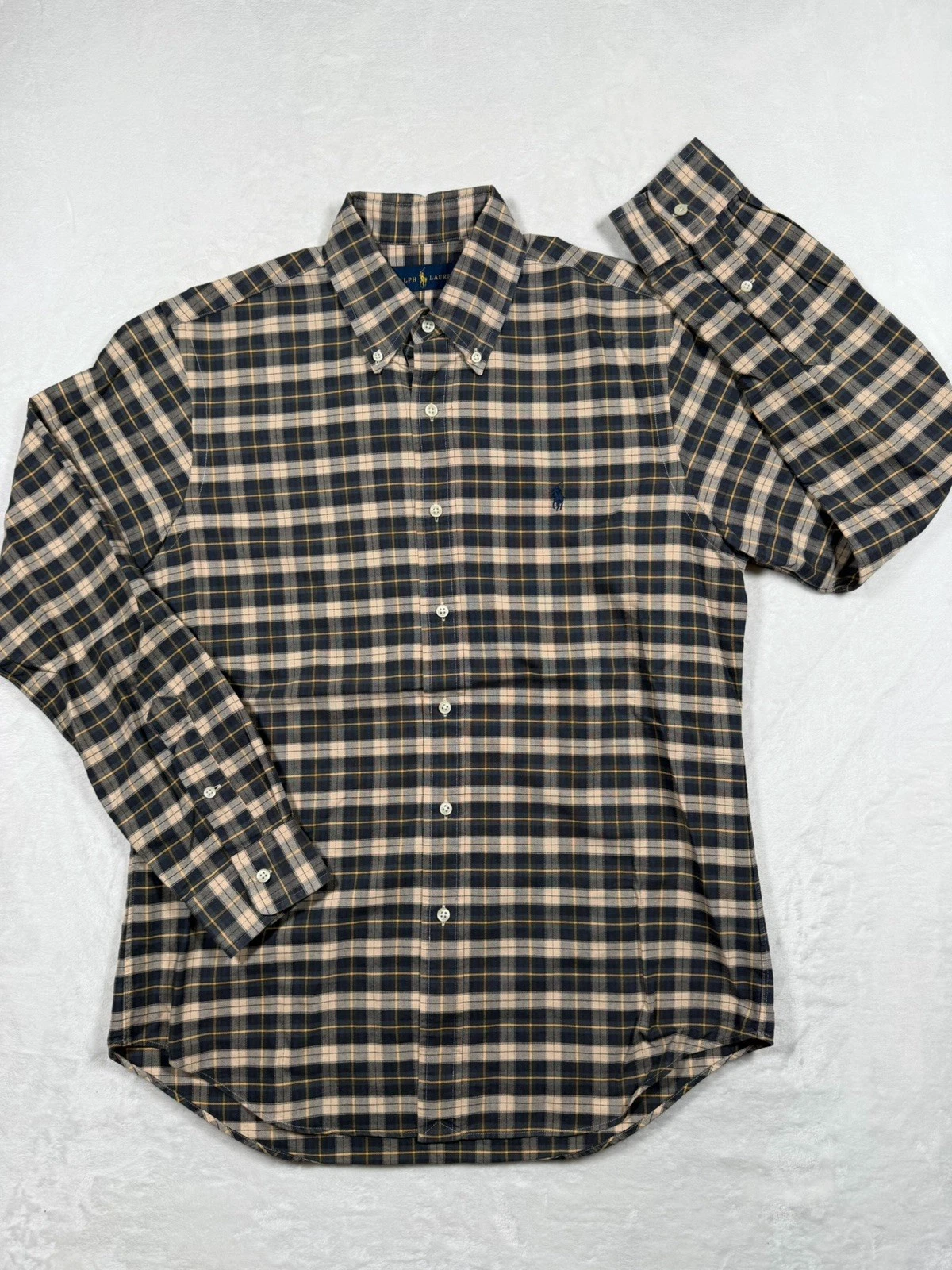 Polo Ralph Lauren Shirt Mens M Long Sleeve Button Up Plaid Pony Multicolor