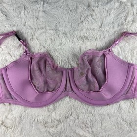 Victoria's Secret Dream Angels Pink Floral Embroidered Unlined Demi Bra 36D NWT