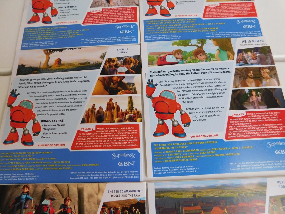 Superbook DVDs in Sleeves Christian Animation CBN Series New