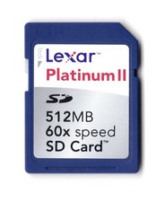 Lexar Platinum II 60x Speed 512MB MEGABYTE Genuine SD Camera Memory Card
