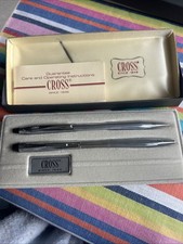 Vintage Cross Pen and Pencil 3501 Set Chrome w/Original Box
