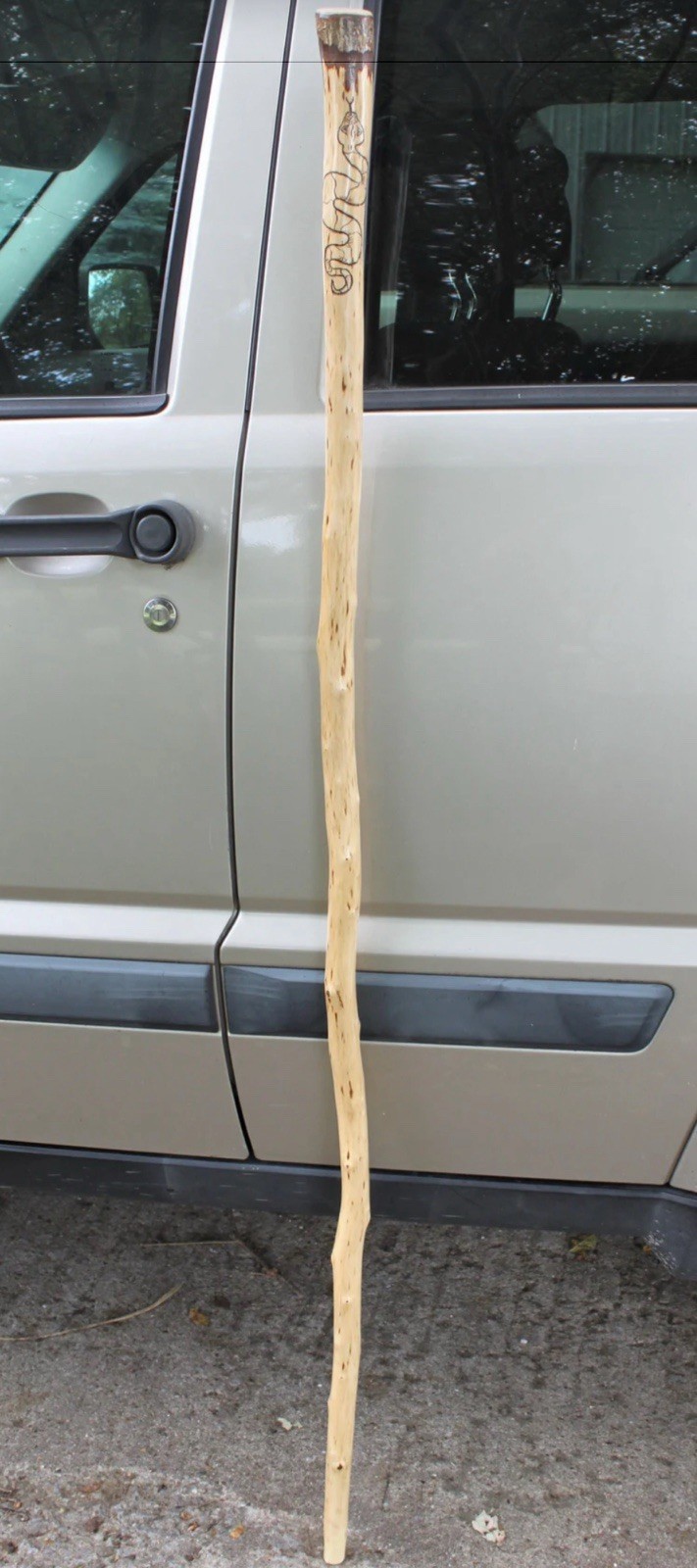 Walking Stick Hiking Stick Handmade Sweet Gum Wood Staff 59.5” Trekking Pole,Art