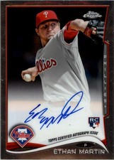 2014 Topps Chrome Rookie Autographs #128 Ethan Martin Auto - BB