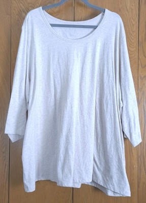 Catherines Suprema Pullover Top 3X Doubled Band Neck 3/4 Sleeve Stretch Comfort
