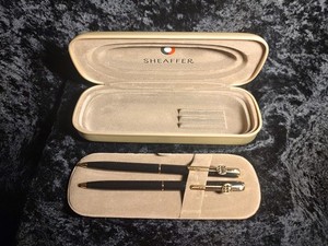 Sheaffer Ball Point Pen Pencil Set Black  CWA USA Communication Workers America