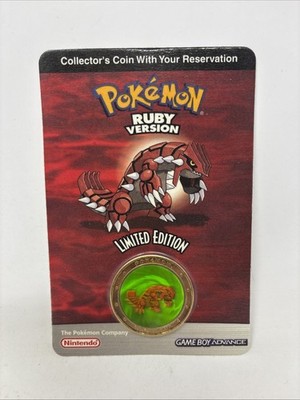 2003 Nintendo Pokemon Ruby Red Limited Edition Gameboy Collector Coin Sealed