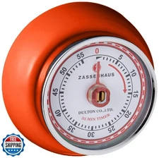 Zassenhaus Magnetic Retro Kitchen Timer, Classic Mechanical Cooking Timer (Or