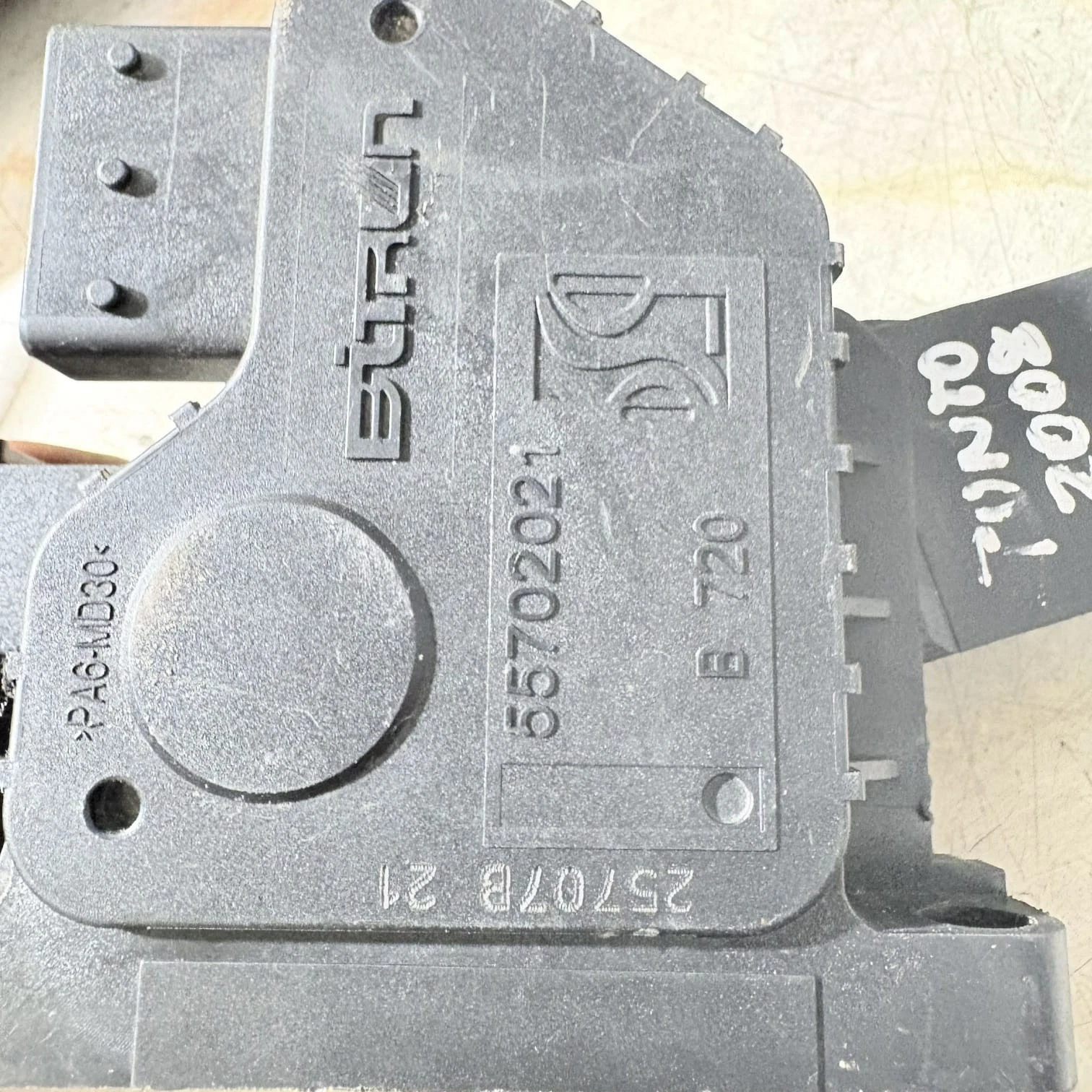 Part number 55702021 moulded into accelerator pedal sensor housing
