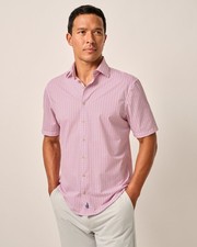 johnnie-O Short Sleeve Hangin' Out Knit Button Down Shirt - Caspian MC-7841227