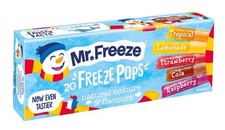 Mr Freeze Ice Pops - 8 x 20 ice lollies x 45ml - Assorted Flavours