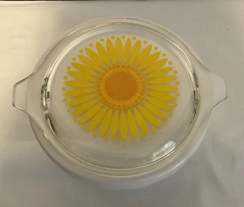 Vintage Pyrex Daisy Pattern Clear Glass Lid Only 470-C