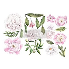 - Morning Peonies Small Transfers 6"x12" 3 Sheets Rub on Transfers for