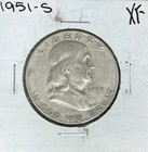 1951-S FRANKLIN SILVER HALF DOLLAR ~ XF ~ NICE COIN ~ 90% SILVER