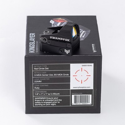 Swampfox Kingslayer 1X22 3MOA Reflex Red/Green Circle Dot Sight RMR Footprint