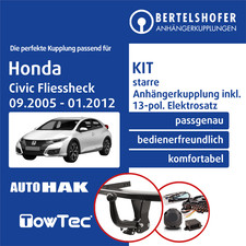 Anhängerkupplung starr u.13pol sp. E-Satz für HONDA Civic VIII Typ FK/FN 05- AHK