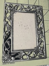 Vintage Floral Rose Silver Beautiful Metal Frame