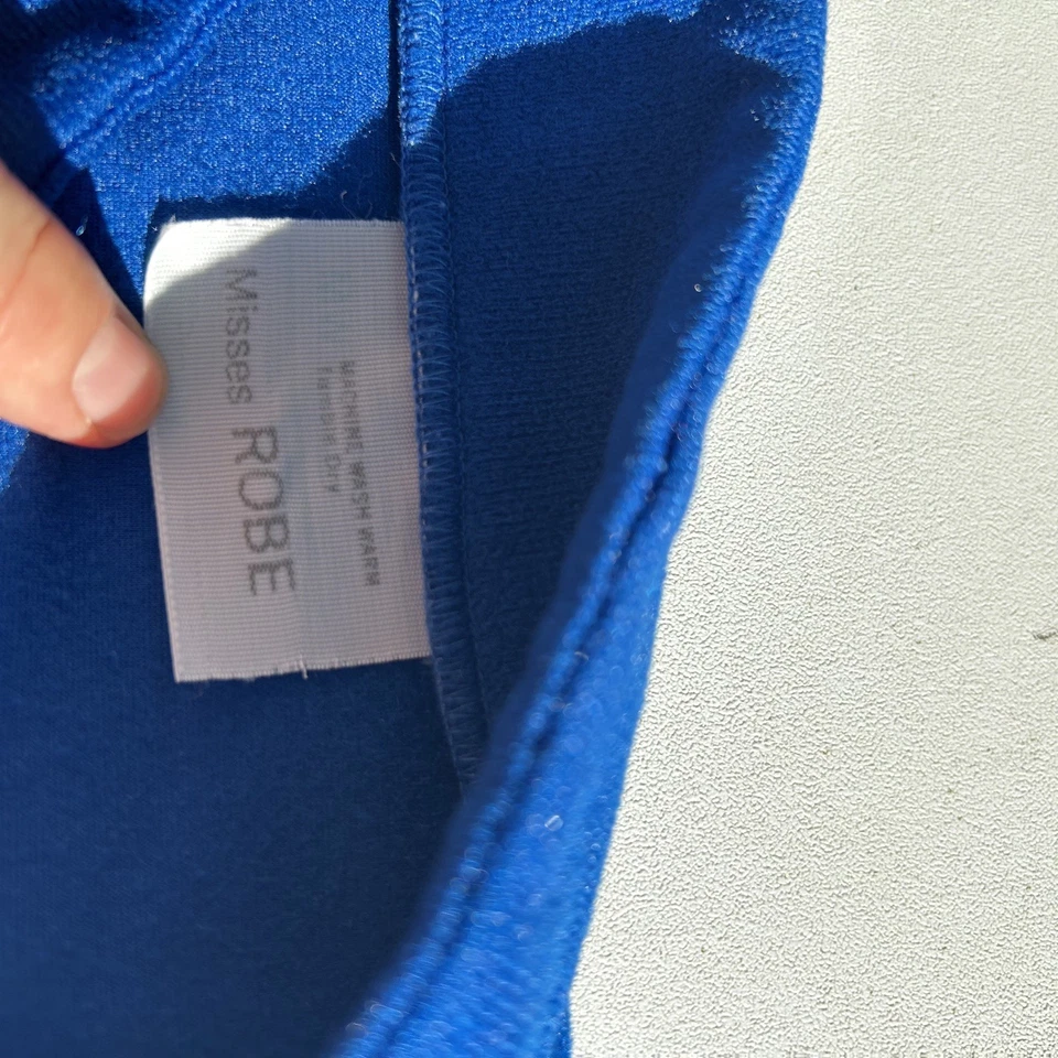 Bata de Colección Años 70 Azul Rojo y Blanco Rayas JC Penney Ropa de Salón con Cremallera Foto 3 de 4