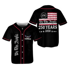 Personalize 250th America Anniversary Baseball Jersey, We The People Patriotic U