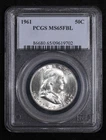 1961 P Half Dollars Franklin PCGS MS-65 FBL