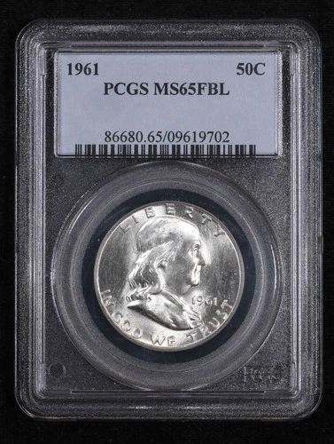 1961 P Half Dollars Franklin PCGS MS-65 FBL
