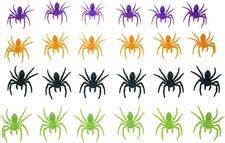 24 PCS Small Color Plastic Spiders Fake Scary Realistic Spiders for Halloween Pr
