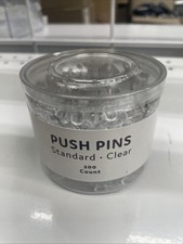 U Brands 658U0824 0.44" Standard Push Pins - Clear 200/PK New