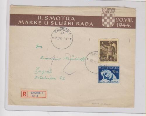 CROATIA,WW II,labour stamp from sheet,registred cover - Picture 1 of 1